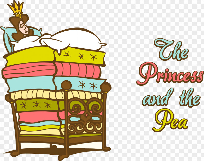 Vector Bed The Princess And Pea T-shirt Cartoon PNG
