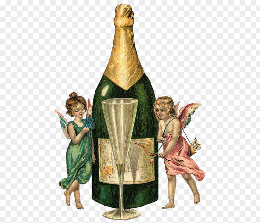 1920s Champagne Wine Bottle Drink New Year PNG