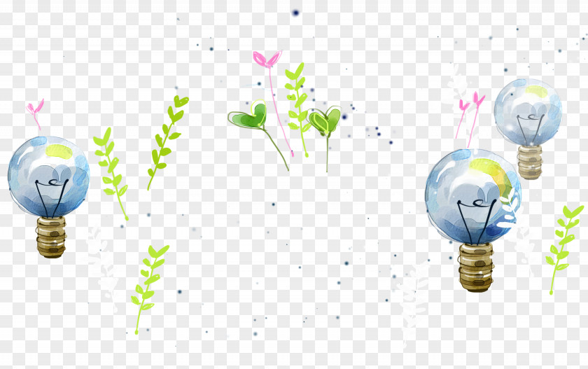 Light Bulb Floating Leaves Graphic Design Illustration PNG