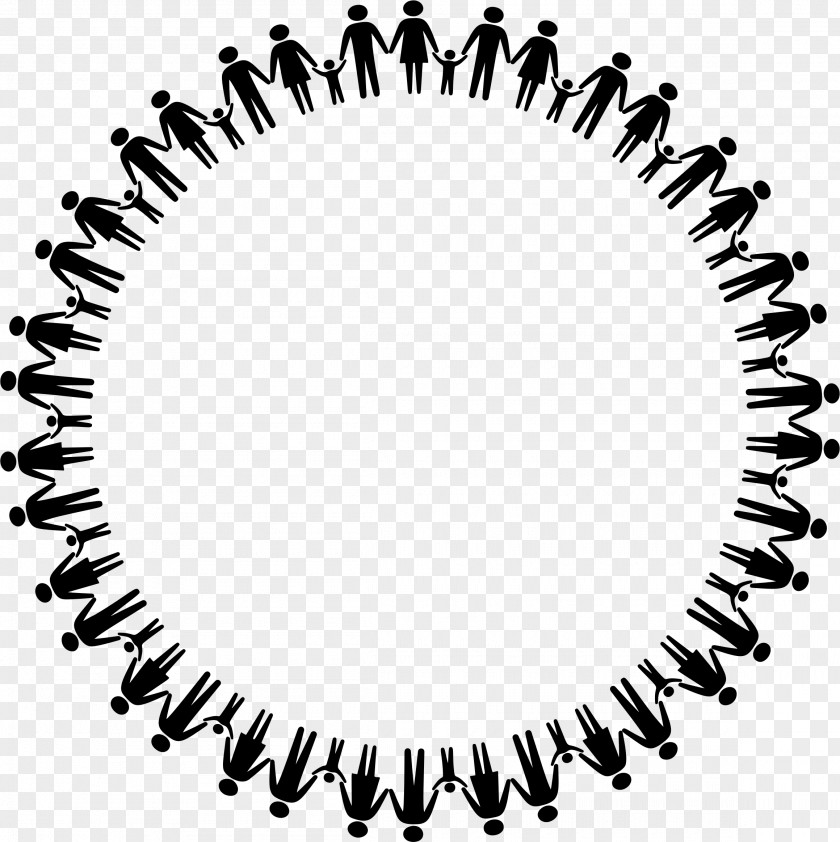 White Circle Holding Hands Clip Art PNG