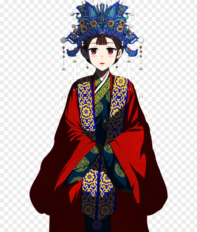 Ancient Woman Wedding Dress Avatar Illustration PNG
