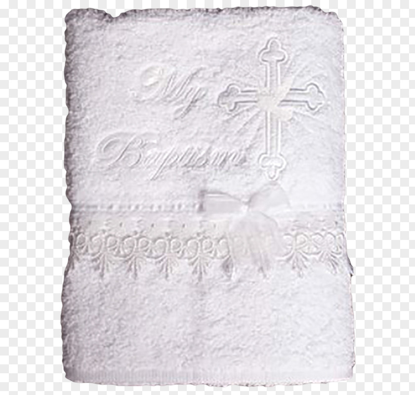 Baptism Towel Textile Terrycloth Embroidery PNG