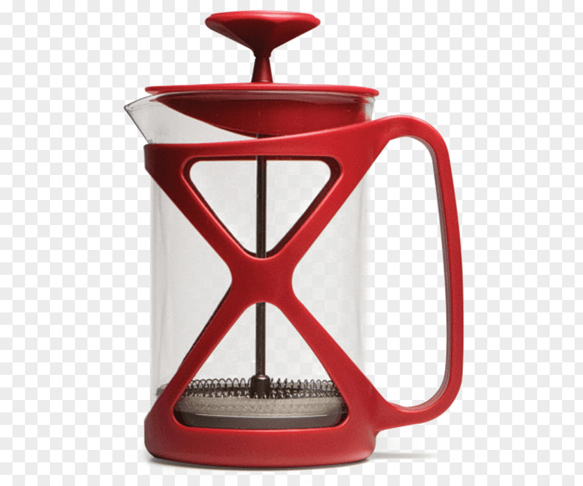 Dark-red Enameled Pottery Teapot Coffee French Presses Cafe Kettle Espresso PNG
