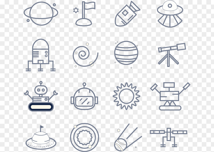 Astral Satellite Rocket Icon Euclidean Vector PNG