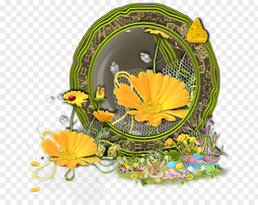 Design Floral Flowerpot PNG