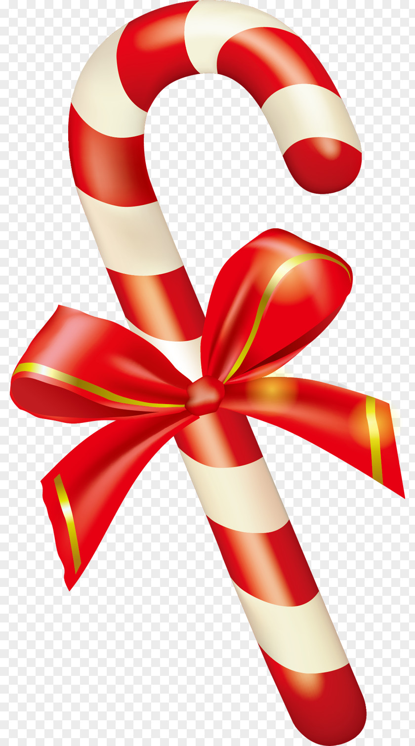 Painted Red Christmas Candy Cane Clip Art PNG