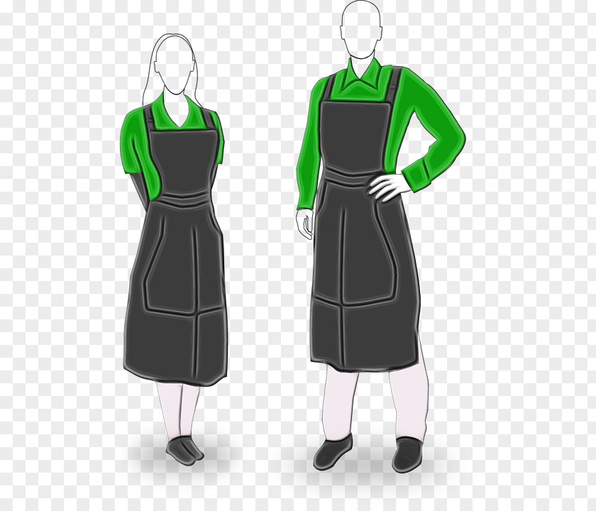 Style Costume Waiter Apron Clothing Dress Restaurant PNG