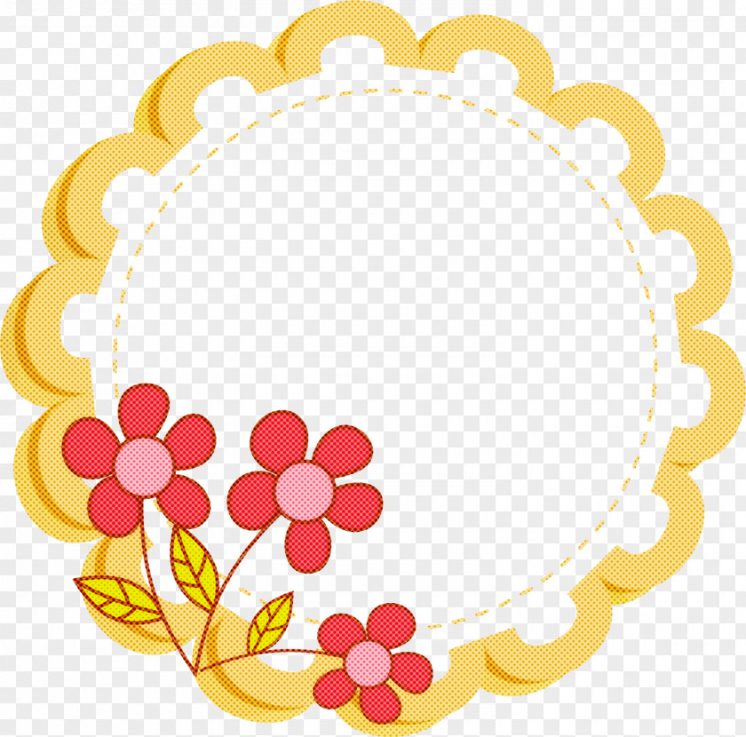 Flower Circle Frame Floral PNG