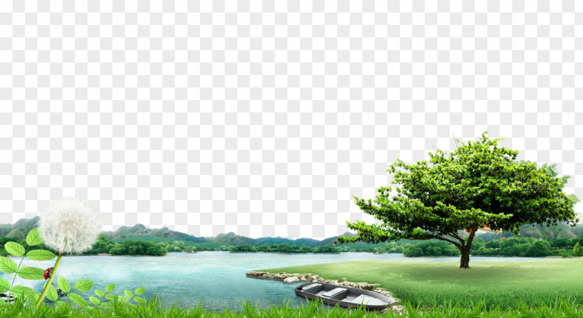 Lake Lawn Background Material China Fukei Landscape PNG