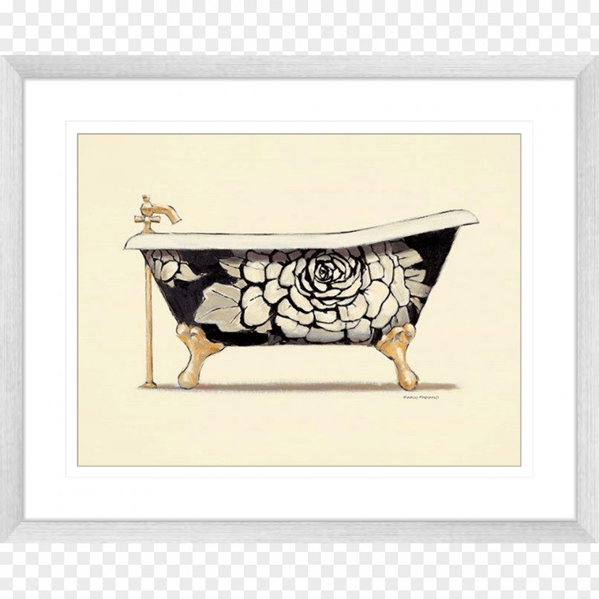 Practical Wooden Tub Bathroom Bathtub Painting Art PNG