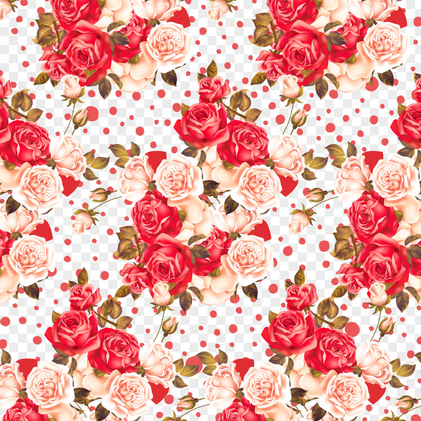 Red And White Roses Designs Garden Textile Pink PNG