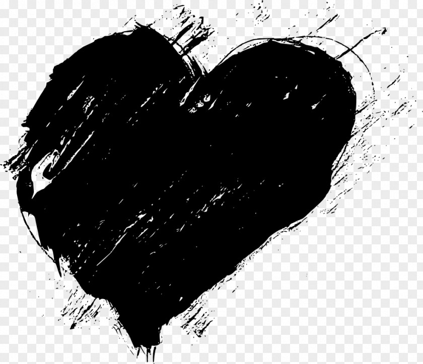 Heart Watercolor Drawing Black And White Photography PNG