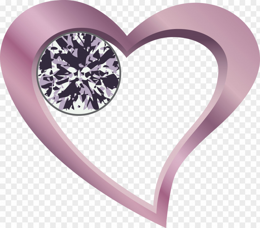 Purple Fresh Love Diamond Decoration Pattern Heart Clip Art PNG