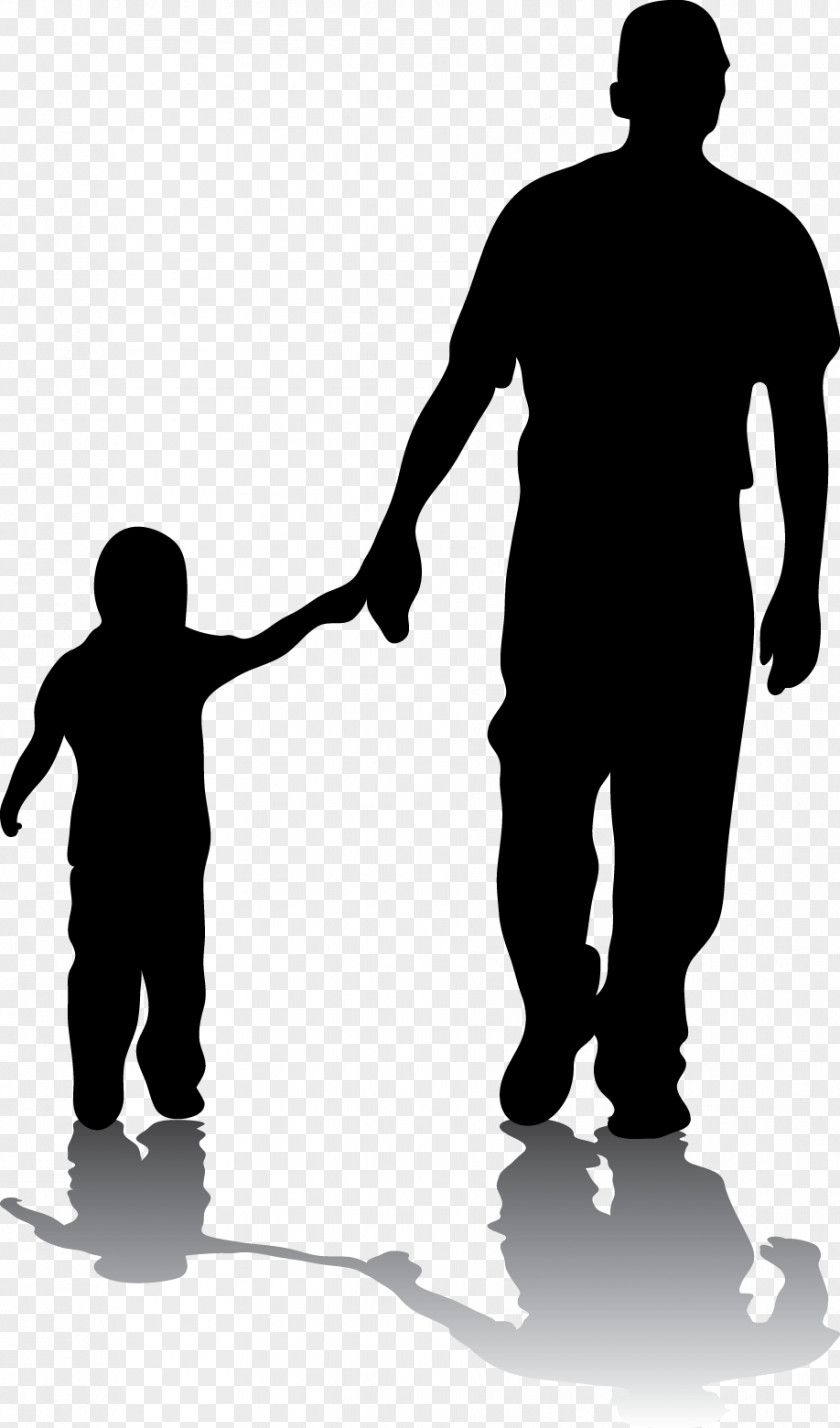 Father Silhouette Son Daughter Family PNG