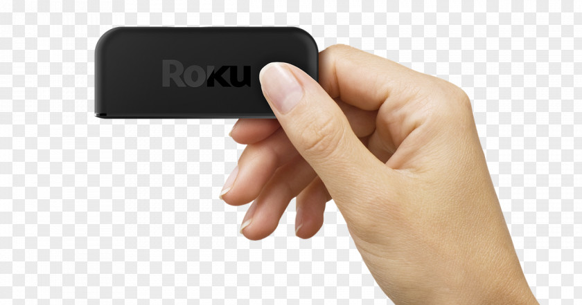 Hand Holding Phone Roku Express Streaming Stick 3800R Media Digital Player PNG