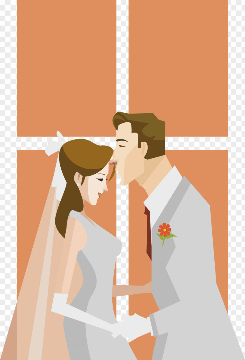 Romantic Wedding Vector Material Text Cartoon Illustration PNG