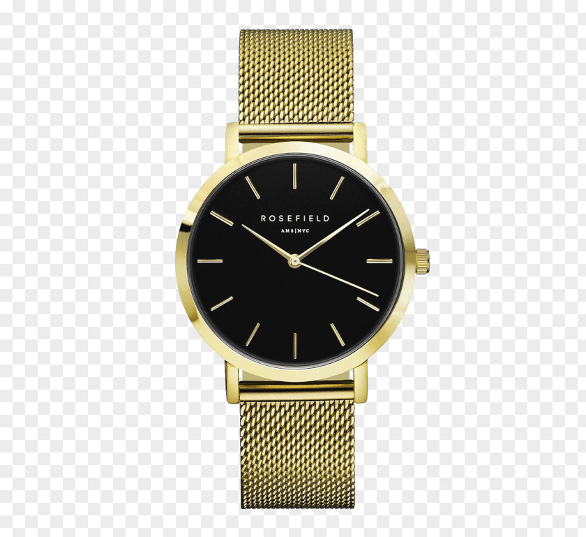 Watch Gold Strap Jewellery ROSEFIELD The Mercer PNG