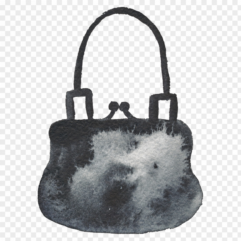 Ink Bag Handbag Black And White PNG