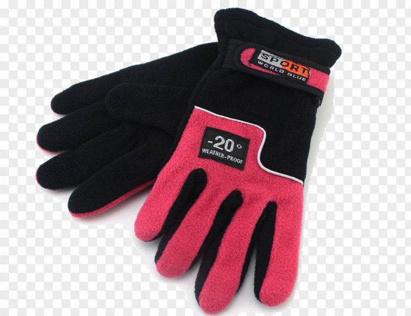 Black Non-slip Gloves M Cycling Glove Skiing Polar Fleece Sportswear PNG