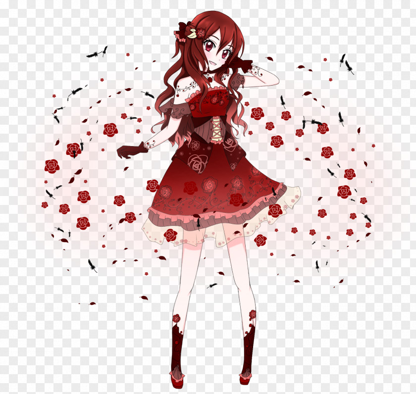 Falling Roses DeviantArt Fashion Illustration PNG