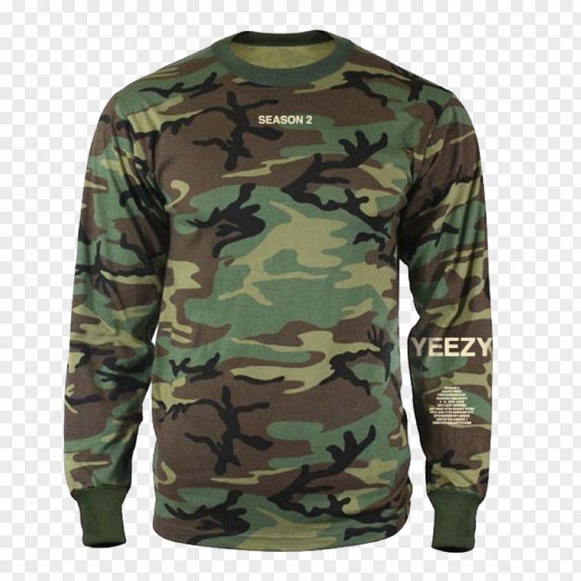 Invite Long-sleeved T-shirt U.S. Woodland Camouflage PNG