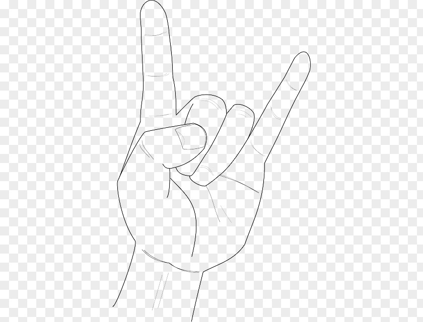 Rock Gesture Thumb Line Art Drawing /m/02csf PNG
