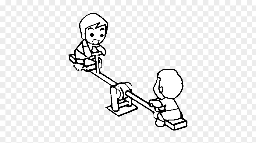 Seesaw Colouring Pages Coloring Book Playground Game PNG