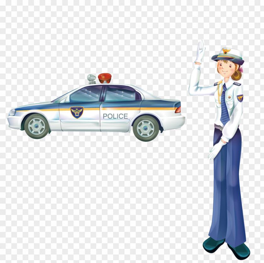 Female Traffic Police Standing Next To Car Officer PNG