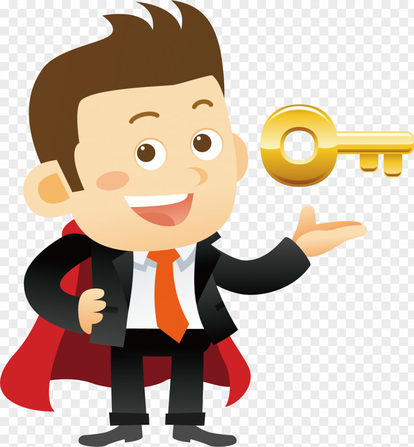 Golden Key Figure Web Development Business Marketing Service Company PNG