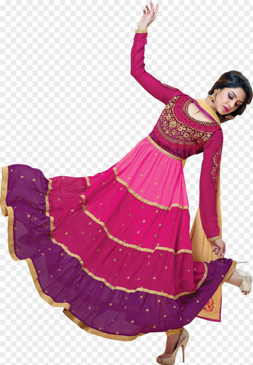 Dress Frock Pink Rose Pattambi PNG