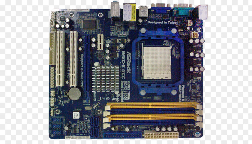 MotherboardMicro ATXSocket AM2 / AM2+ AM3GeForce 7025Socket AM3 Socket AM2+Socket Graphics Cards & Video Adapters ASRock N68C-S UCC PNG