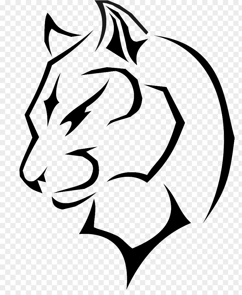 Nerd Black Panther Cougar Drawing Clip Art PNG