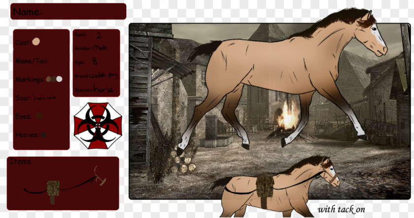 Resident Evil Mustang Stallion Halter Rein Pack Animal PNG