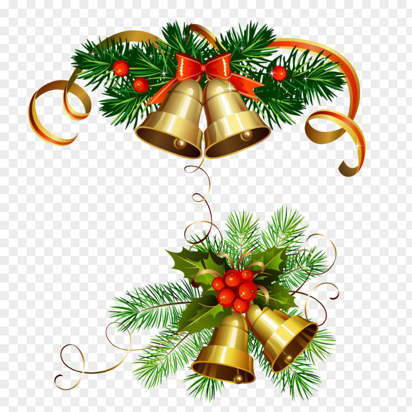 Christmas Bells Santa Claus Decoration Clip Art PNG