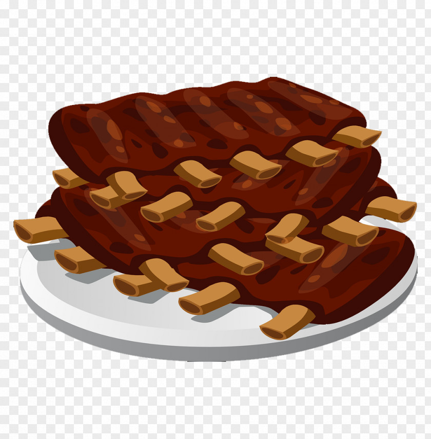 The Ribs On Plate Spare Barbecue Grill Sauce Clip Art PNG
