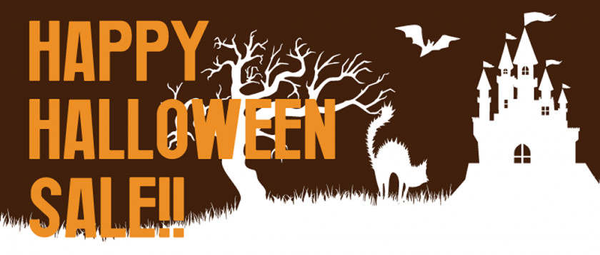 Logo Text Happy Halloween Sale Promotion PNG