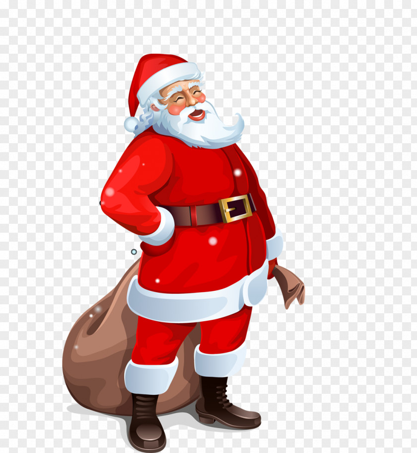 Santa Claus Giving Gifts Clip Art PNG