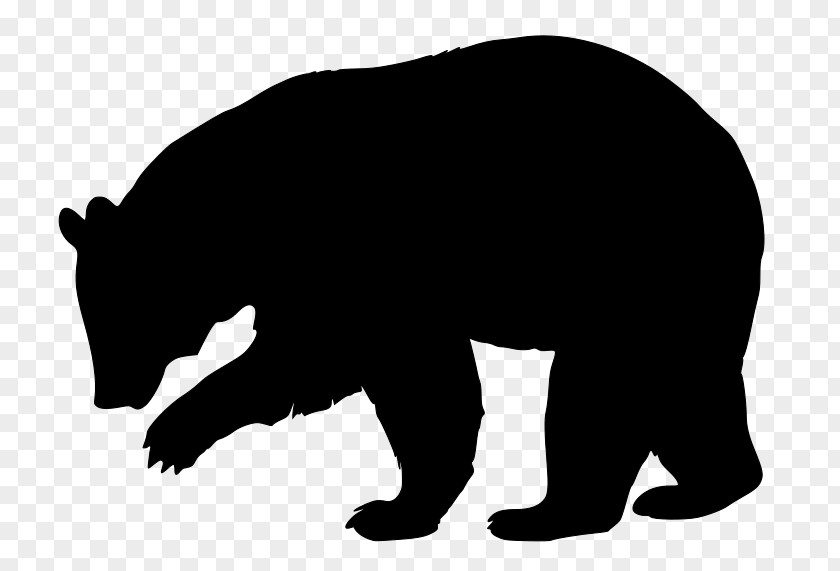 Silhoutte American Black Bear Brown Silhouette Clip Art PNG