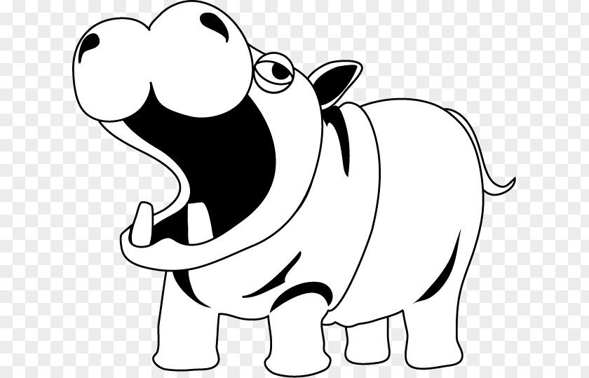 Hippopotamus Black And White Clip Art PNG