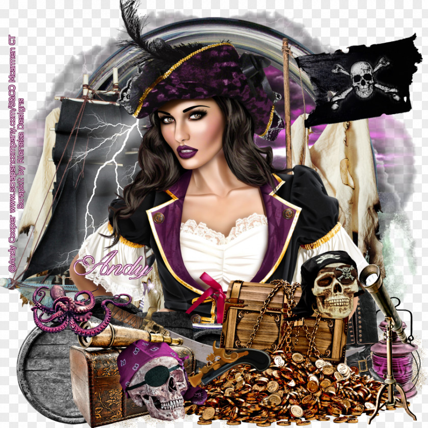 Pirate Collection Design Purple PNG