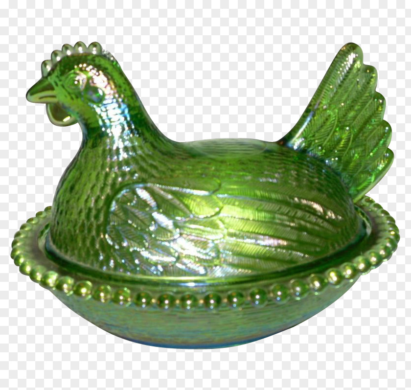 Glass Carnival Bowl Blue Green PNG
