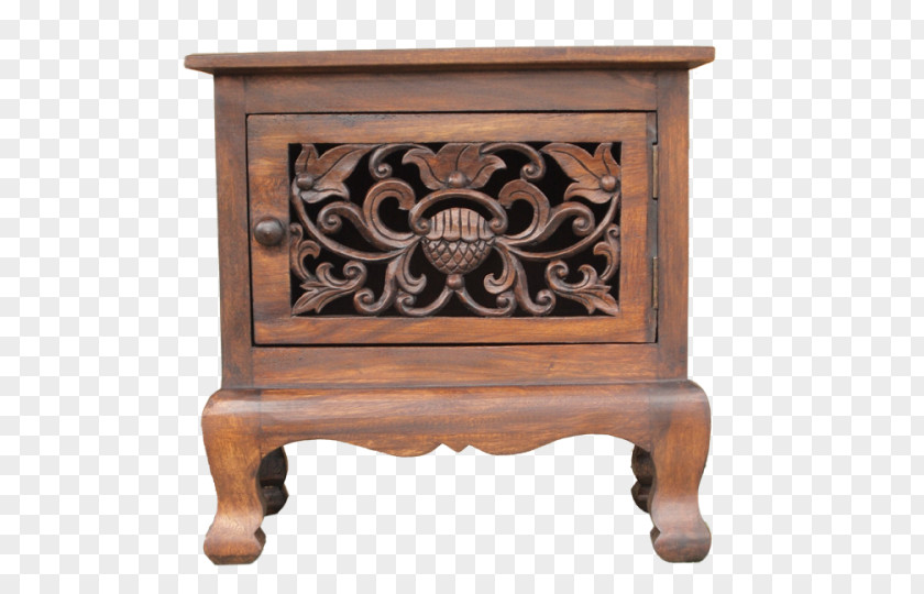 Wood Carving Bedside Tables Furniture PNG