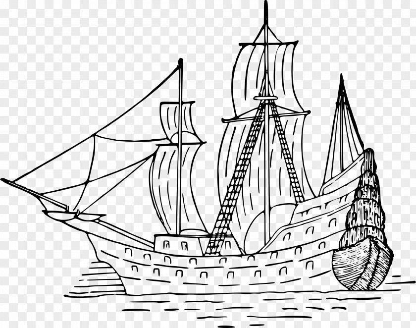 Pirate Ship Sailing Drawing Boat PNG