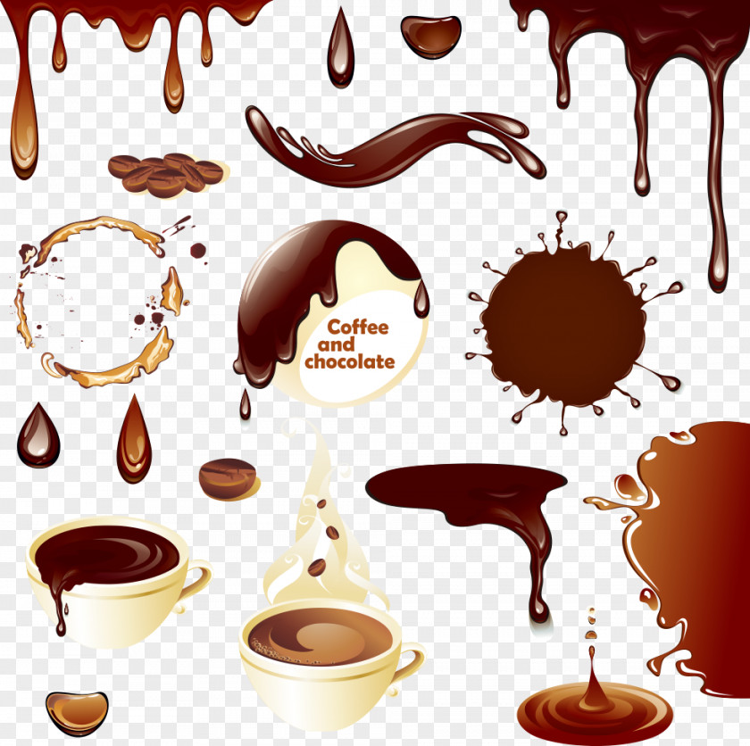 Vector Coffee Cup And English Milk Hot Chocolate Bar Cake PNG