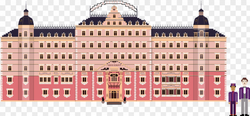 Wes Anderson Architecture Pixel Art Hotel Film PNG