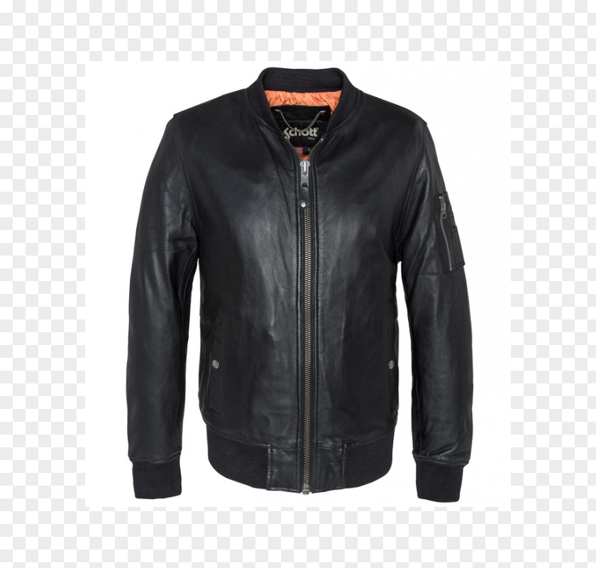 Leather Hoodie Flight Jacket Schott NYC Blouse Sleeve PNG