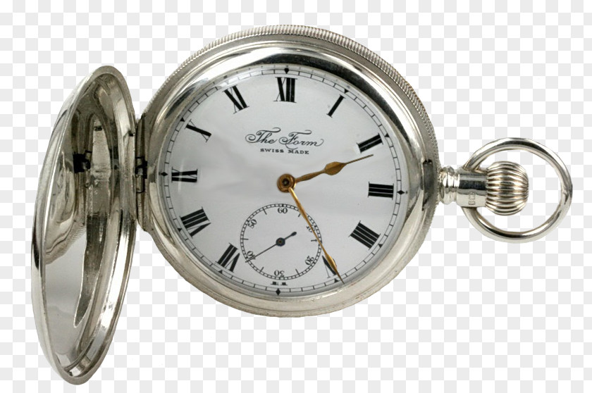 Pocket Sterling Silver Watch PNG