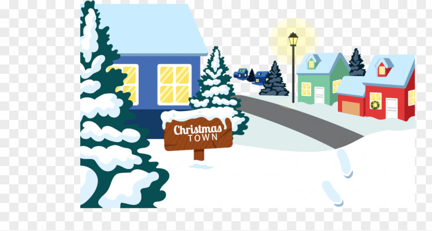 Christmas Town Snow Winter PNG