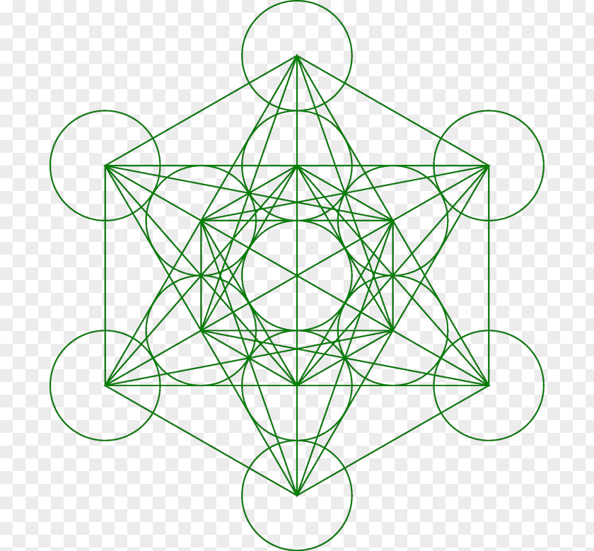 Cube Metatron's Overlapping Circles Grid Sacred Geometry PNG