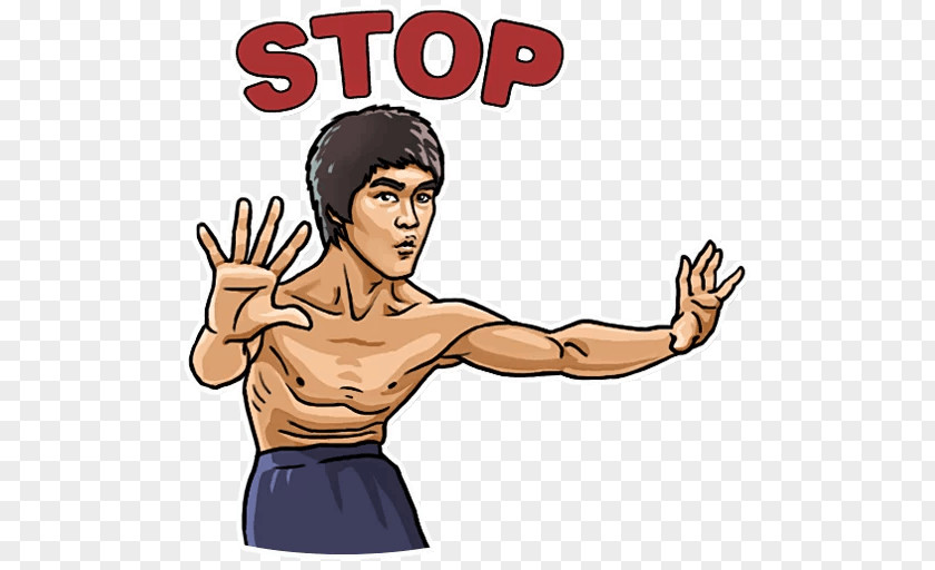 Bruce Lee Thumb Telegram Sticker Clip Art PNG
